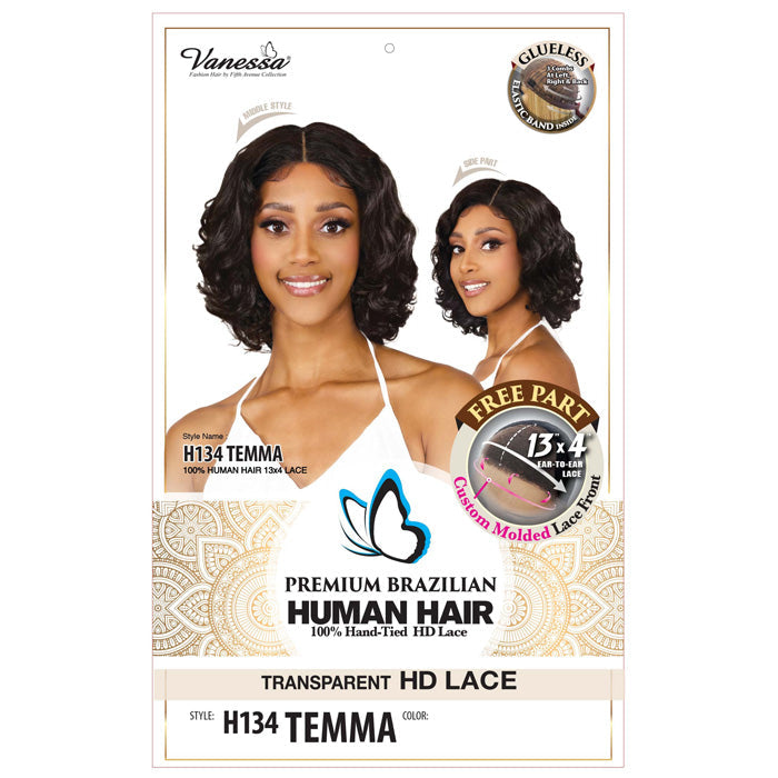 Vanessa Premium Brazilian Glueless Human Hair 13x4 HD Lace Front Wig - H134 TEMMA - 100% Hand-Tied Alexwigs