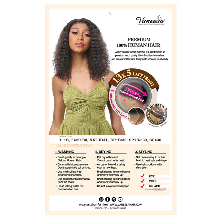 Vanessa Premium Brazilian Human Hair Glueless 13x5 HD Lace Front Wig - RIVIERA Alexwigs