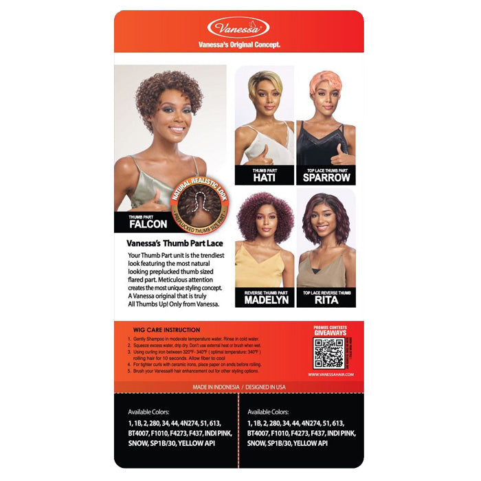 Vanessa Thumb Part Wig - FALCON Alexwigs