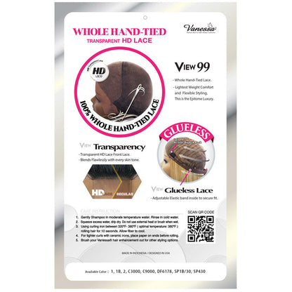 Vanessa View 99 Glueless Whole Hand-Tied Human Hair Blended HD Lace Wig - VIEW 99 HB CHARM