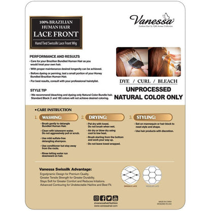 Vanessa Brazilian Human Hair Swiss Lace Front Wig - TMH AISHA Alexwigs