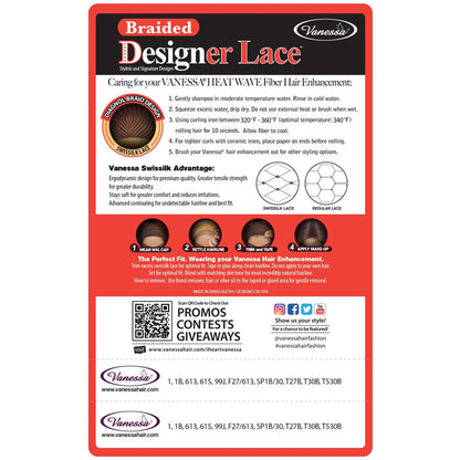 Vanessa Designer Lace Tops Diagonal Braid Swiss Lace Front Wig - BOXY 34 Alexwigs