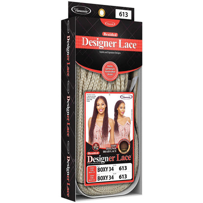 Vanessa Designer Lace Tops Diagonal Braid Swiss Lace Front Wig - BOXY 34 Alexwigs