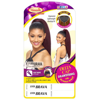 Vanessa Delta Cap Drawstring With Bundle Wrap Express Curl Ponytail - DTB BRAVA Alexwigs