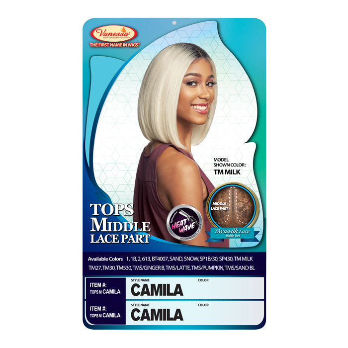 Vanessa Top Middle Lace Part Swissilk Lace Front Wig - CAMILA Alexwigs