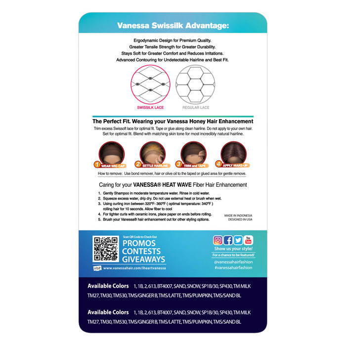 Vanessa Top Middle Lace Part Swissilk Lace Front Wig - CAMILA Alexwigs