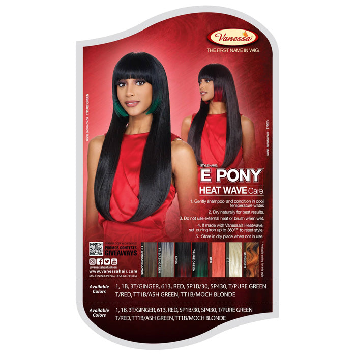 Vanessa Fashion Full Wig - E PONY Alexwigs