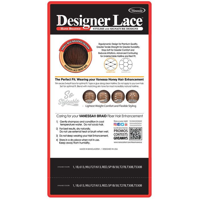 Vanessa Designer Lace Braided Lace Front Wig - TBOXY FREE 40 Alexwigs