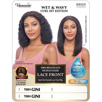 Vanessa 100% Brazilian Human Hair Wet & Wavy Swissilk Lace Front Wig - TMH GINI Alexwigs