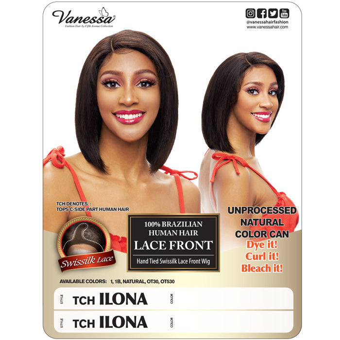 Vanessa 100% Brazilian Human Hair Swissilk Lace Front Wig - TCH ILONA Alexwigs