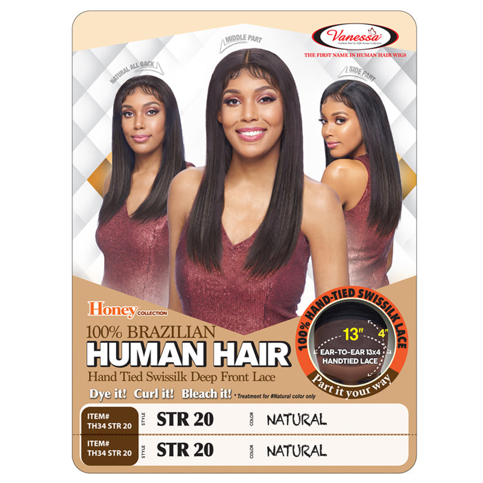 Vanessa 100% Brazilian Human Hair 13X4 Swissilk Lace Front Wig - TH34 STR 20 Alexwigs