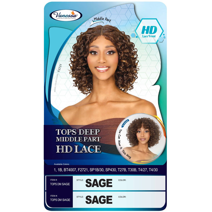 Vanessa Top Lace HD Lace Front Part Wig - TOPS DM SAGE Alexwigs