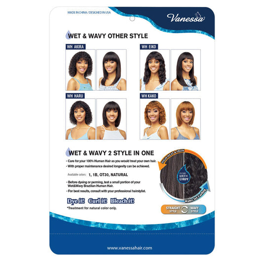 Vanessa 100% Human Hair Wet & Wavy Wig - WH EIKO Alexwigs