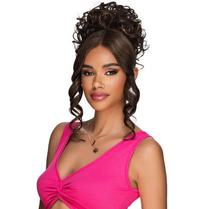 Vivica A Fox Lace Part Bang & Bun - LBPB-VIOLET