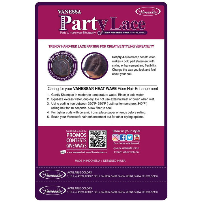 Vanessa Party Lace Deep J-Part Front Wig - DRJ TWIGGY Alexwigs