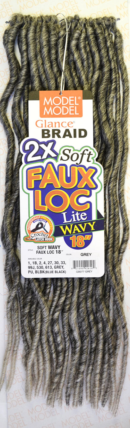 Model Model Glance Braid 2X Lite SOFT WAVY FAUX LOC 18 Inch Alexwigs