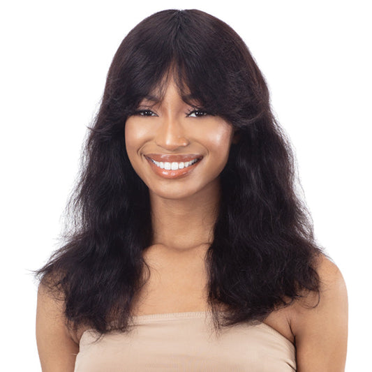 Shake-N-Go Girlfriend 100% Virgin Human Hair Curtain Bang Wig - BODY WAVE Alexwigs