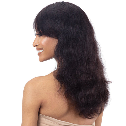 Shake-N-Go Girlfriend 100% Virgin Human Hair Curtain Bang Wig - BODY WAVE Alexwigs