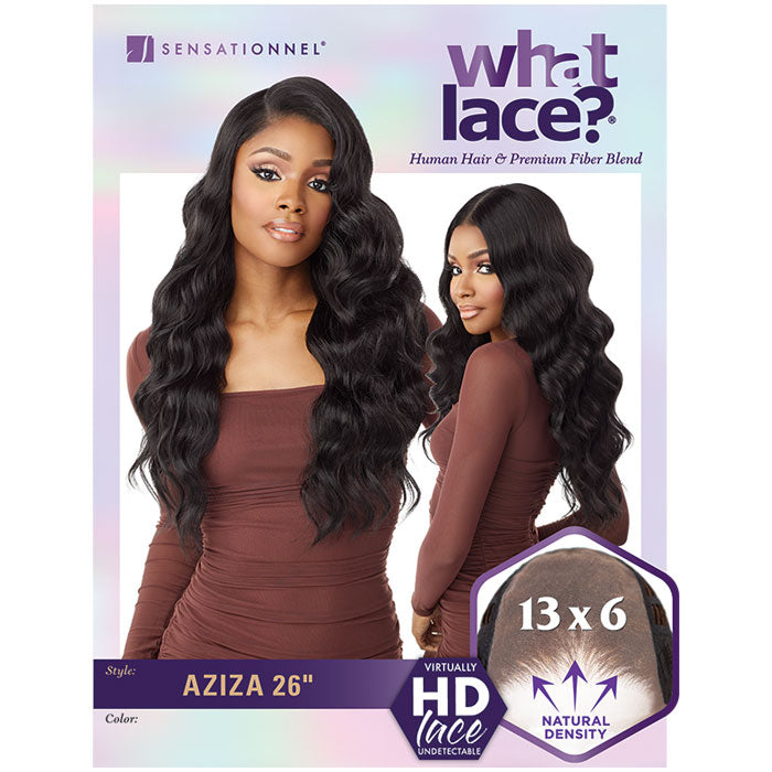 Sensationnel What Lace Human Hair Blend 13x6 HD Lace Front Wig - AZIZA 26" Alexwigs
