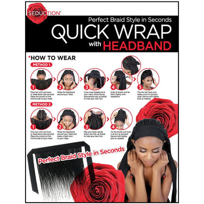 Seduction Quick Wrap with Headband Wig - BOX BRAID with CURLY ENDS 30", 36" Alexwigs