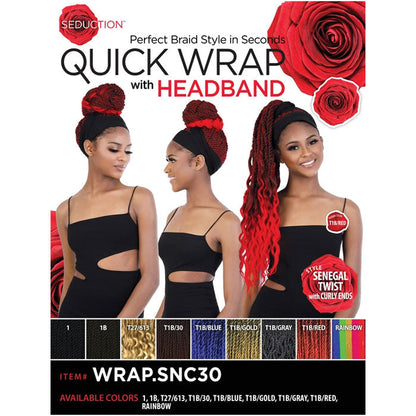 Seduction Quick Wrap with Headband Wig - WRAP.SNC 30" SENEGAL TWIST Alexwigs