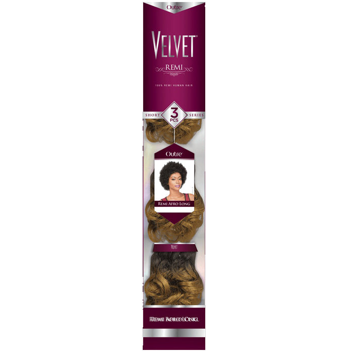 Outre Velvet 100% Remi Human Hair REMI AFRO LONG Weave 3 Pcs (Short Series) Alexwigs