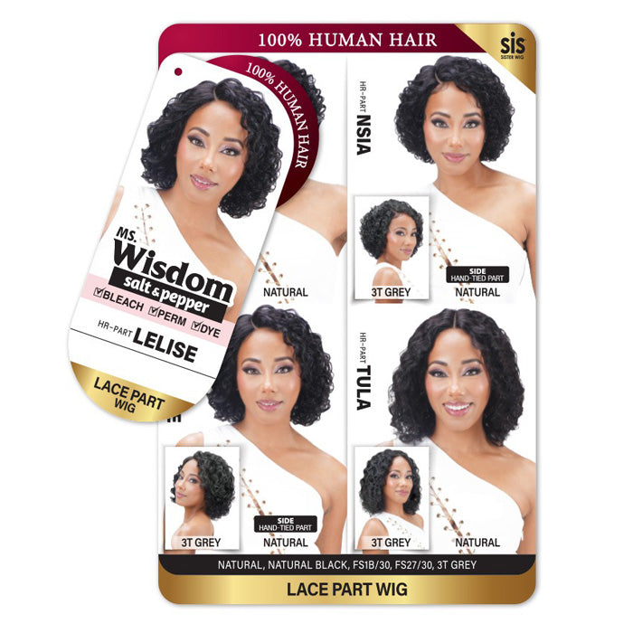 Zury Sis Ms. Wisdom Salt & Pepper 100% Human Hair Lace Part Wig - LELISE Alexwigs