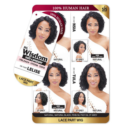 Zury Sis Ms. Wisdom Salt & Pepper 100% Human Hair Lace Part Wig - LELISE Alexwigs