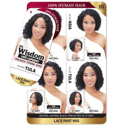 Zury Sis Ms. Wisdom Salt & Pepper 100% Human Hair Lace Part Wig - TULA Alexwigs