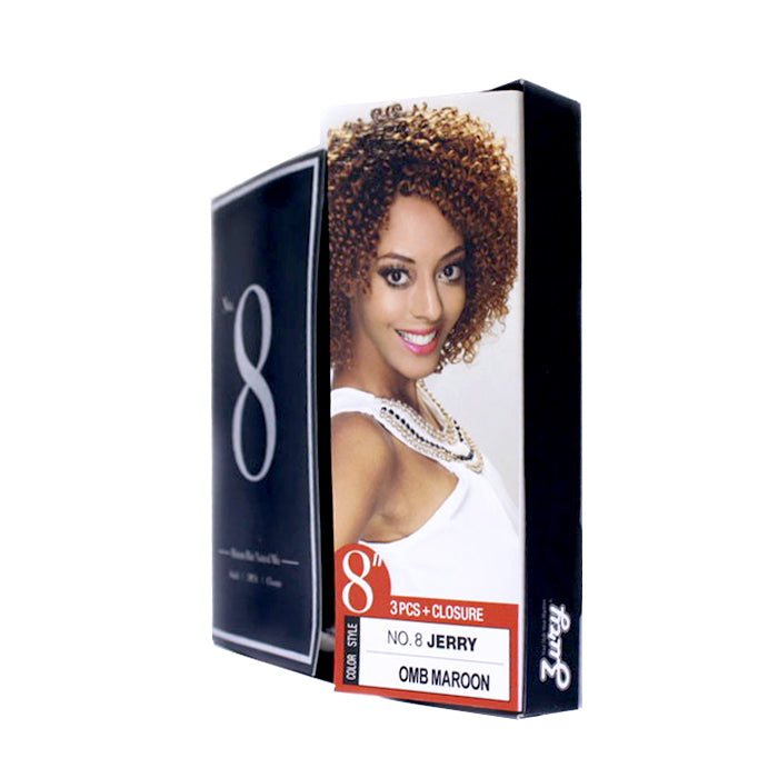 Zury Sis Human Hair Natural Mix Weave - NO.8 JERRY 8" (3 PCS + Closure) Alexwigs