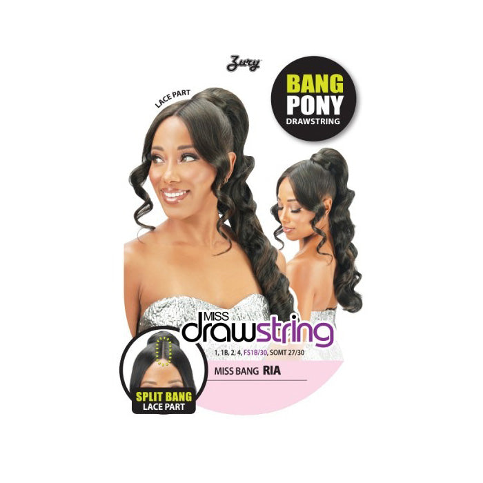 Zury Sis Miss Drawstring Split Bang Lace Part Drawstring Ponytail - RIA Alexwigs