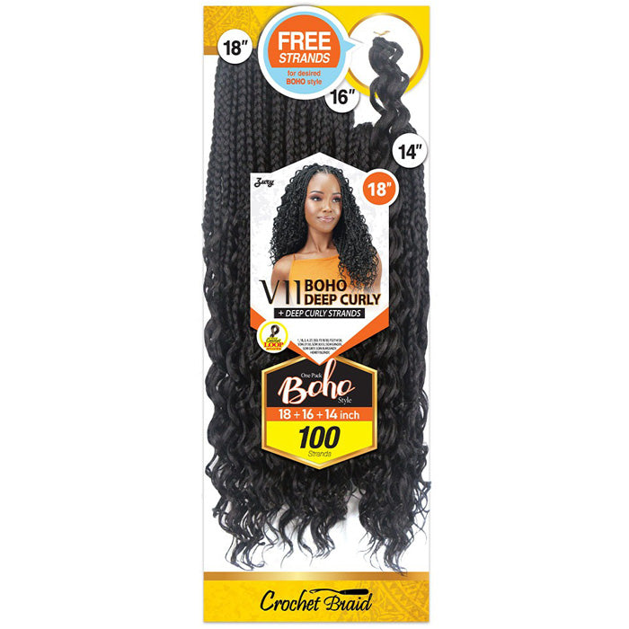Zury Sis Loop Crochet Braids - V11 BOHO DEEP CURLY 14"16"18" Alexwigs
