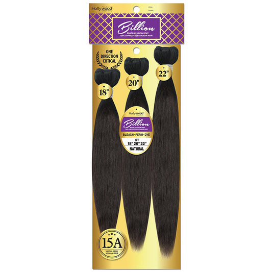 Hollywood Billion Brazilian Virgin Remy 100% Unprocessed Human Hair Weave - STRAIGHT - 10-28" (Multi Length/ 1 Pack) Alexwigs