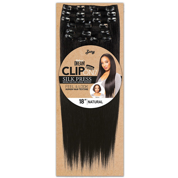 Zury Sis Natural Dream Clip On 7 Silk Press Weaves - NATURAL YAKY (18"/24"/30") Alexwigs