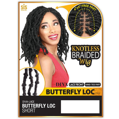 Zury Sis Knotless Braided 4x5 Free Part Lace Front Wig - DIVA LACE BUTTERFLY LOC SHORT Alexwigs