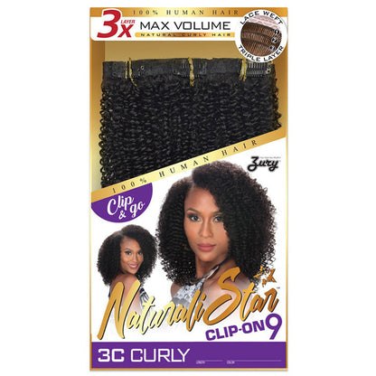 Zury Sis Naturali Star 100% Human Hair Clip On Weave 3C CURLY 9 Pcs Alexwigs