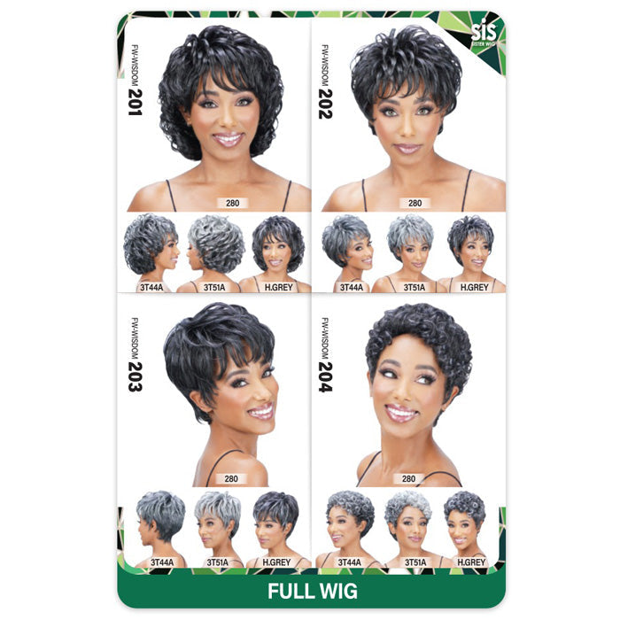 Zury Sis Ms.Wisdom Salt and Pepper Full Wig - WISDOM 204 Alexwigs